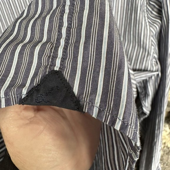 LACOSTE Long Sleeve Button Stripe Shirt Size 44‎ Slim Check Measurements XL - Picture 5 of 9